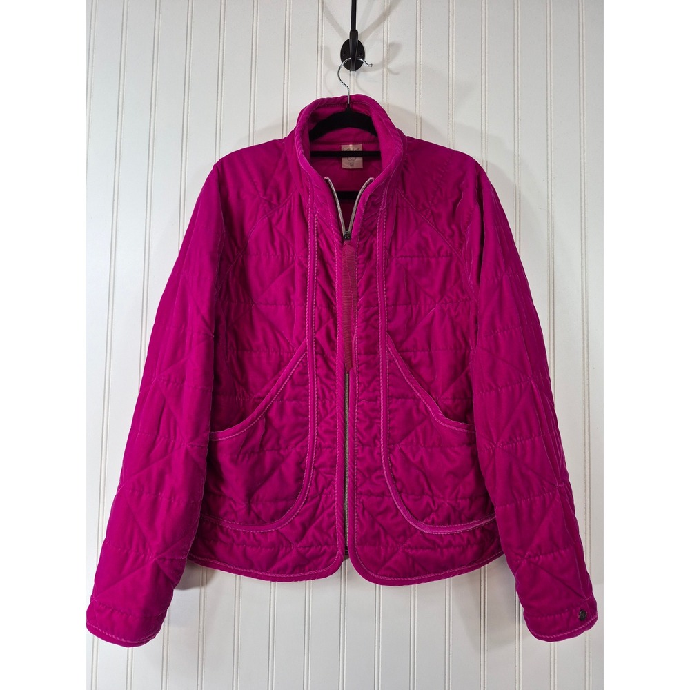 Calia by Carrie Underwood Magenta Pink Quilted Velvet Jacket Plush Size Medium